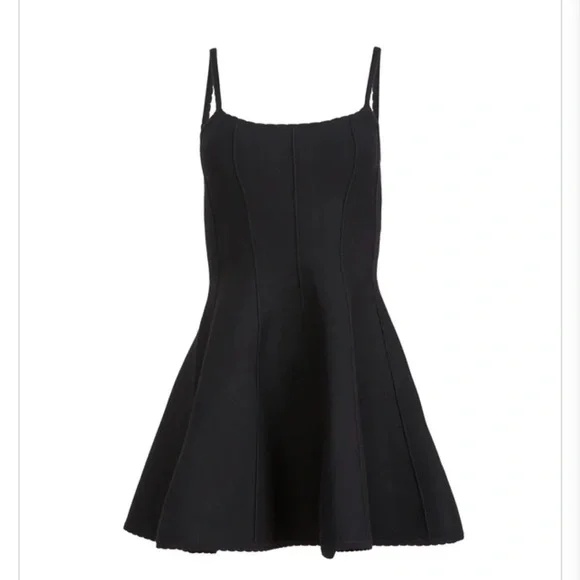 Fleur du Mal Flared Corset Dress Black Mini Fit & Flare Style curr $398. NWOT XS - Picture 2 of 4